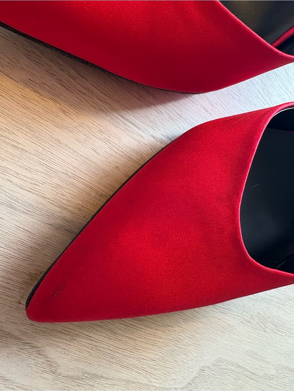A New Day Red Satin Pointed Toe Heels - Picture 9 of 9